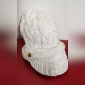 Michael Kors Cream Cable Knit Cap Hat